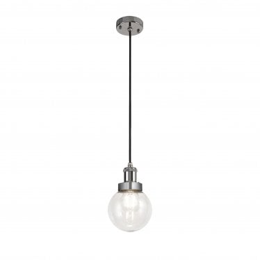 Avondale 15cm Single Pendant - Titanium Silver & Polished Chrome - IP65