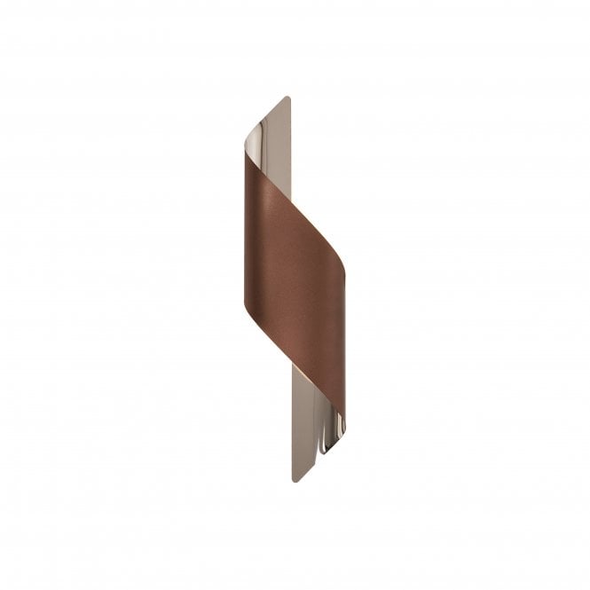 Fabula Fabula Barrington Large LED Wall Lamp - Satin Brown & Polished Chrome