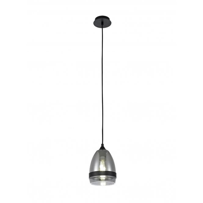 Fabula Fabula Boleyn 15cm Cone Pendant - Matt Black & Smoke Plated