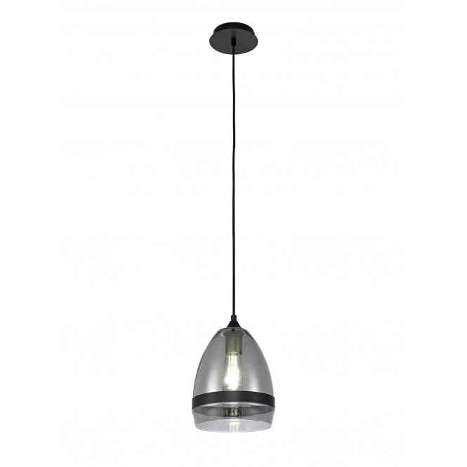 Fabula Fabula Boleyn 20cm Cone Pendant - Matt Black & Smoke Plated