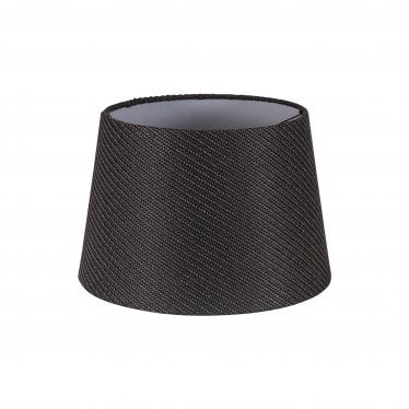 Buckhurst Round 240/300 x 200mm Fabric Shade - Charcoal Grey & White Laminate - Shade Only