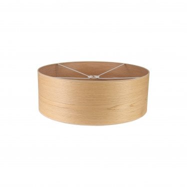 Buckhurst Round 600 x 210mm Wood Effect Shade - Light Oak & White Laminate - Shade Only