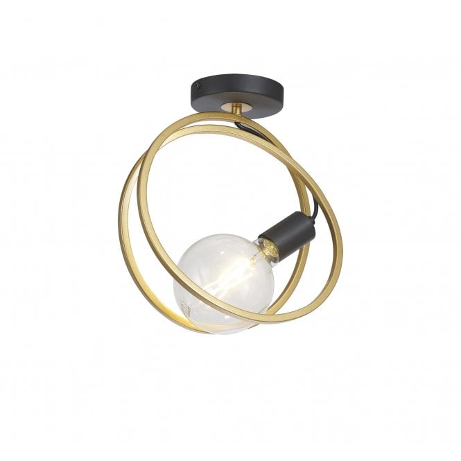 Fabula Fabula Bury Double Ring Single Flush Light - Matt Black & Painted Gold