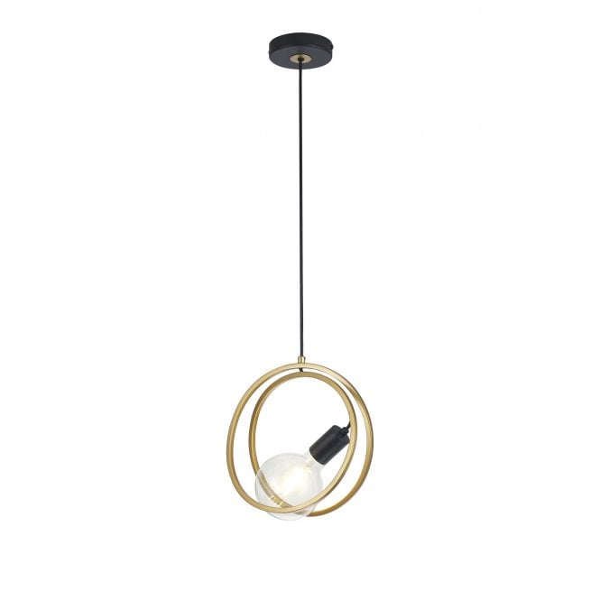 Fabula Fabula Bury Double Ring Single Pendant - Matt Black & Painted Gold