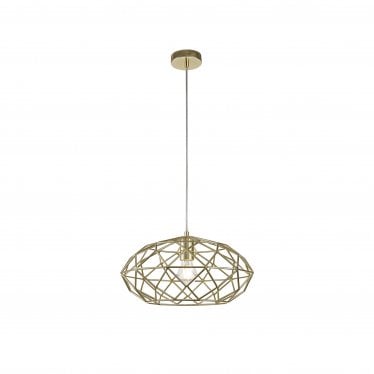 Cavendish Elliptical Sphere Pendant - Polished Brass