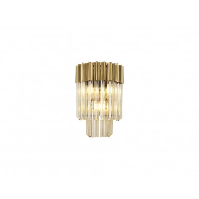 Fabula Fabula Cedar 3 Light Wall Light - Brass & Cognac Sculpted Glass