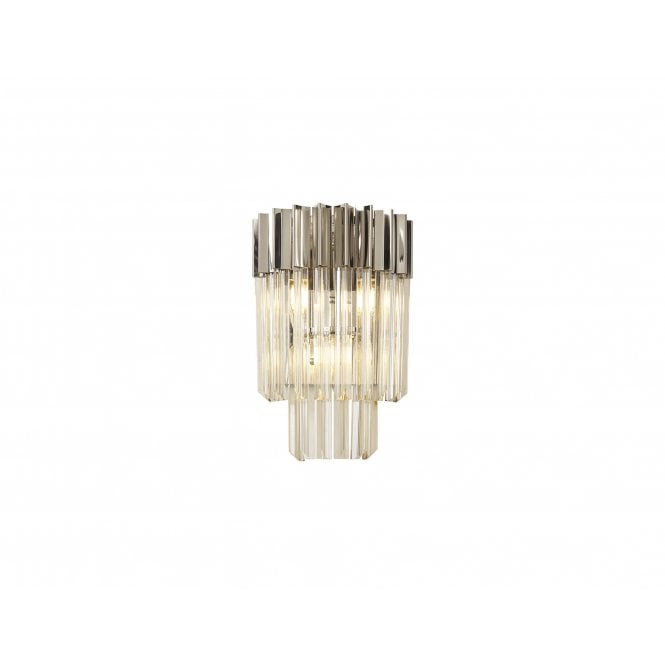 Fabula Fabula Cedar 3 Light Wall Light - Polished Nickel & Cognac Sculpted Glass