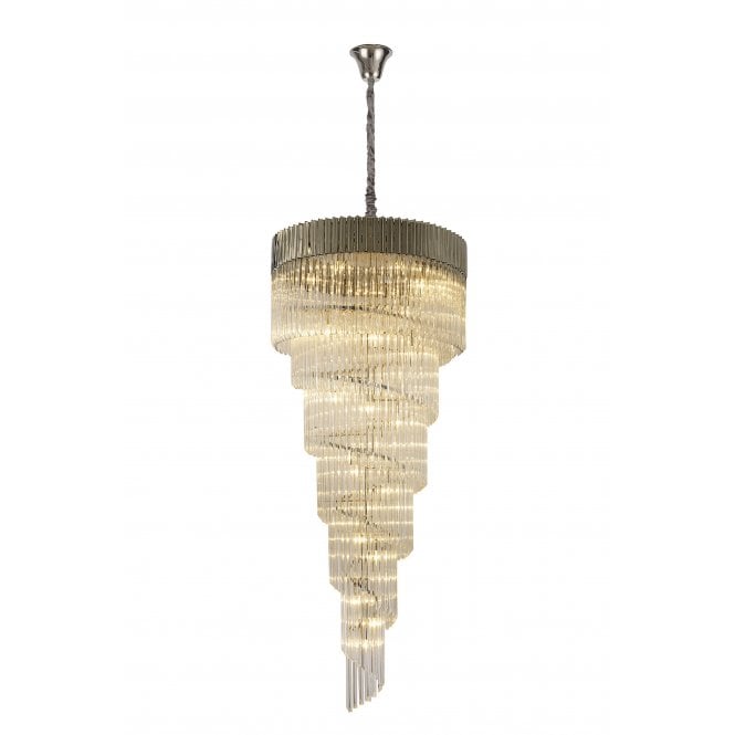 Fabula Fabula Cedar 31 Light Pendant - Polished Nickel & Clear Sculpted Glass