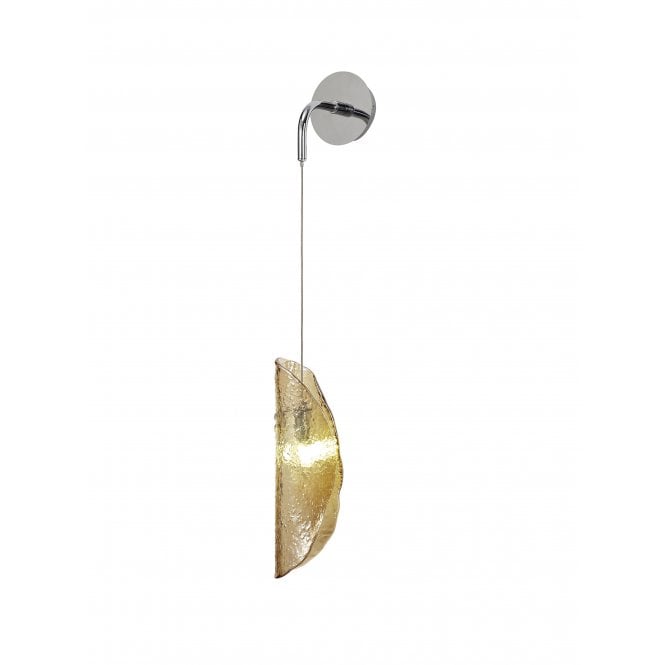 Fabula Fabula Chandos Wall Light - Polished Chrome & Amber Glass