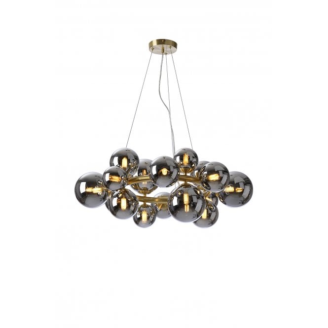 Fabula Fabula Deacon 16 Light Circular Pendant - Satin Gold & Chrome Plated Glass