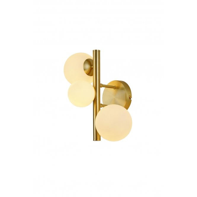 Fabula Fabula Deacon 3 Light Wall Lamp - Satin Gold & Opal Glass