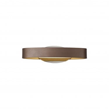 Ellesmere LED Wall Lamp - Satin Brown & Polished Chrome