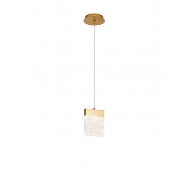 Falcon Small Single LED Pendant - Painted Brushed Gold