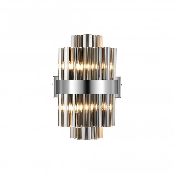 Fabula Fabula Farnley 4 Light Wall Light - Polished Nickel & Smoked Glass