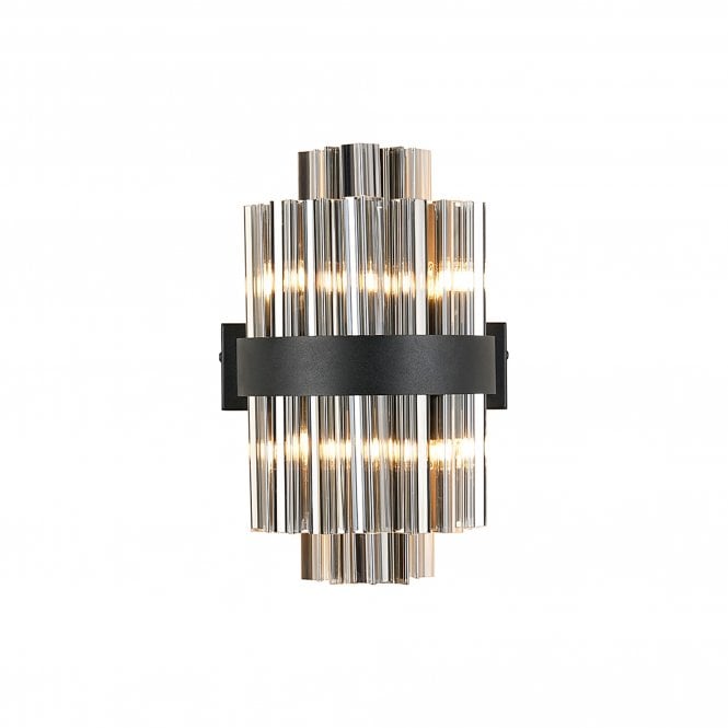 Fabula Fabula Farnley 4 Light Wall Light - Satin Black & Smoked Glass