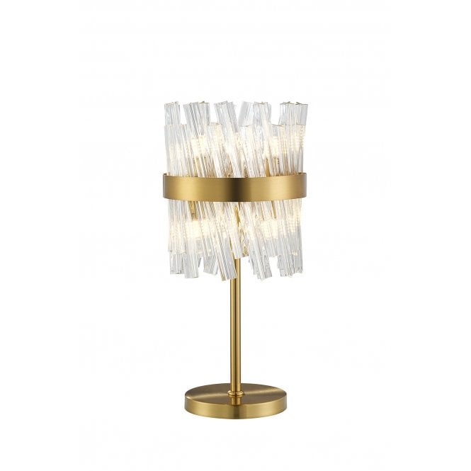 Fabula Fabula Farnley 6 Light Table Lamp - Brass & Clear Glass