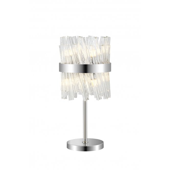 Fabula Fabula Farnley 6 Light Table Lamp - Polished Nickel & Clear Glass