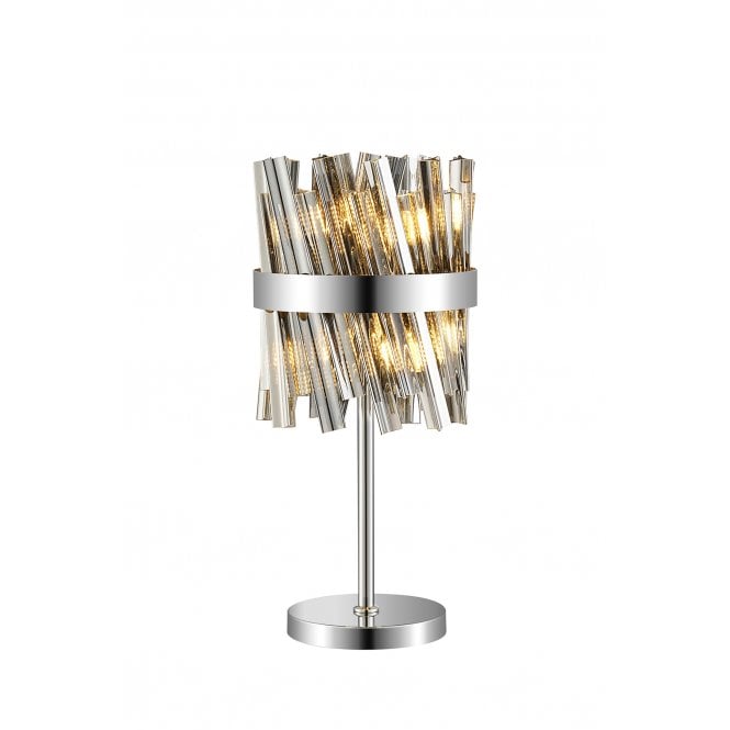 Fabula Fabula Farnley 6 Light Table Lamp - Polished Nickel & Smoked Glass