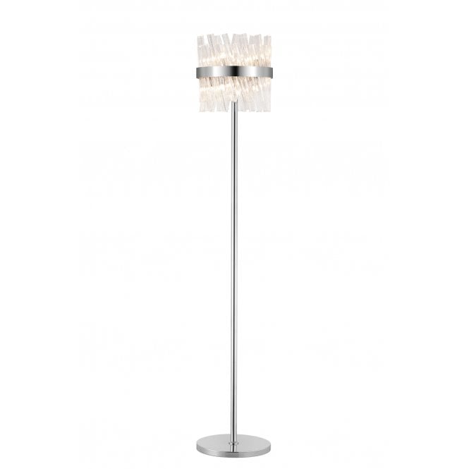 Fabula Fabula Farnley 8 Light Floor Lamp - Polished Nickel & Clear Glass