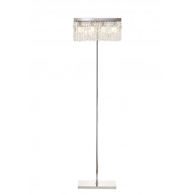 Fabula Fabula Fernbank 4 Light Rectangular Floor Lamp - Polished Chrome & Crystal