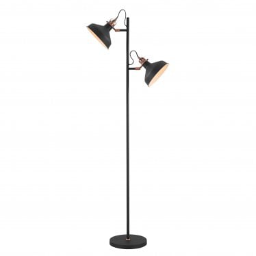 Forest 2 Light Floor Lamp - Graphite & Copper