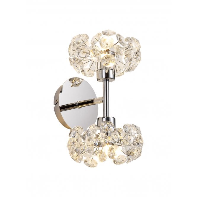 Fabula Fabula Grosvenor 2 Light Up/Down Wall Lamp - Polished Chrome & Crystal Glass