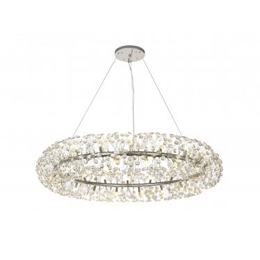 Grosvenor 36 Light Pendant - Polished Chrome & Crystal