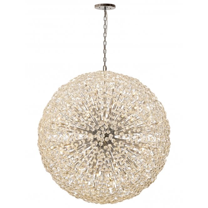 Fabula Fabula Grosvenor 84 Light Spherical Pendant - Polished Chrome & Crystal