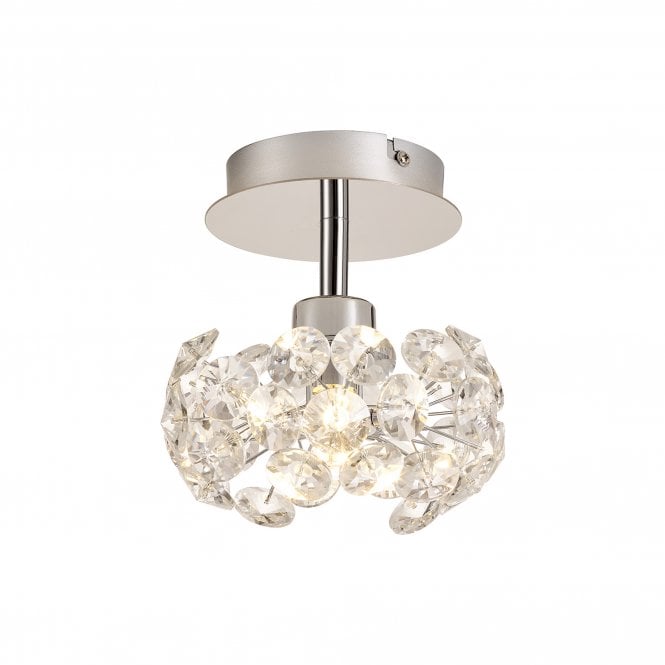 Fabula Fabula Grosvenor Single Semi-Flush Light - Polished Chrome & Crystal Glass