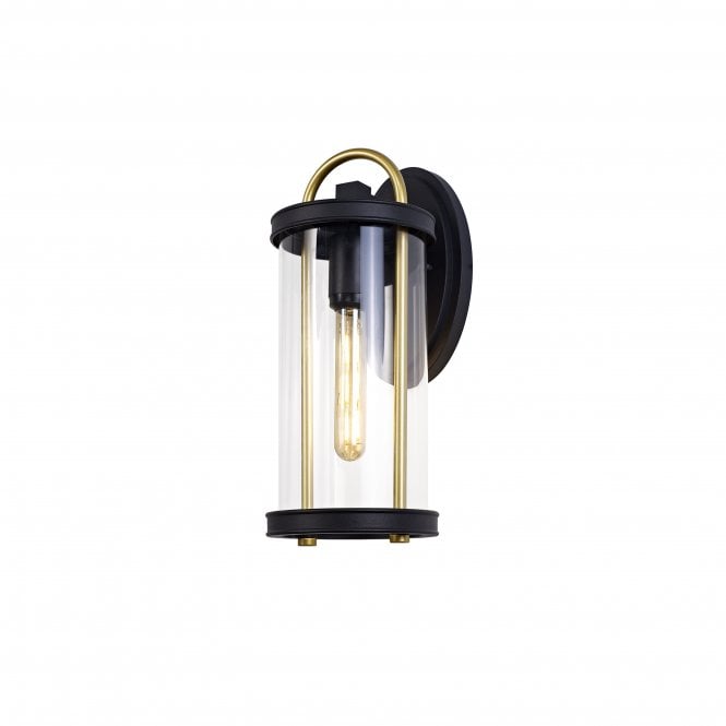 Fabula Fabula Harman Large Single Wall Lamp - Black, Gold & Clear Glass - IP54