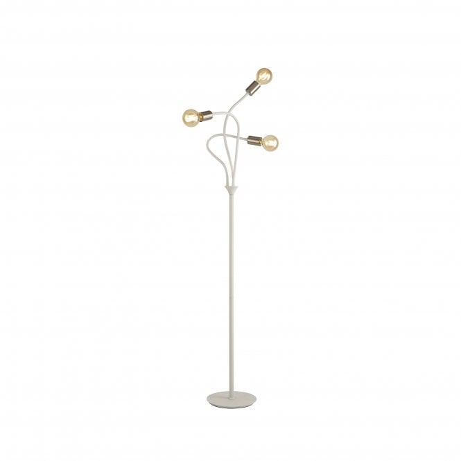 Fabula Fabula Hartwell 3 Light Flexible Floor Lamp - Satin White & Satin Nickel