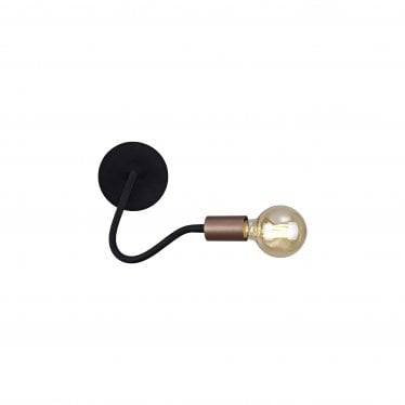 Hartwell Single Flexible Wall Lamp - Satin Black & Brushed Copper