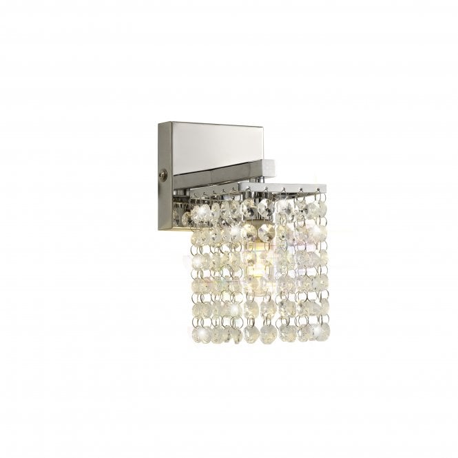 Fabula Fabula Hatfields Single Wall Lamp - Polished Chrome & Crystal - IP44