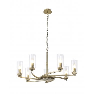 Heathcote 7 Light Pendant/Semi-Flush Light - Antique Brass