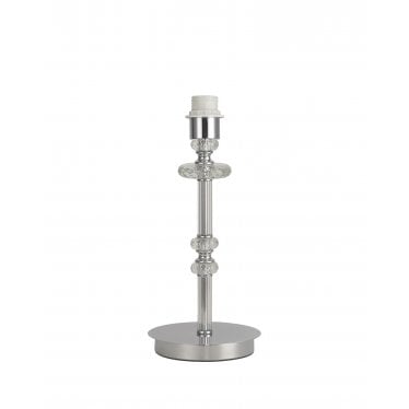 Hickman Single Table Lamp Base - Polished Chrome, Clear Glass & Crystal - Base Only