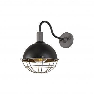 Hillcrest Wall Lamp - Matt Black & Grey - IP65