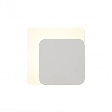 Kingsley Magnetic Base LED Wall Lamp - 15/19cm Square - Right Offset - Sand White & Acrylic Frosted Diffuser