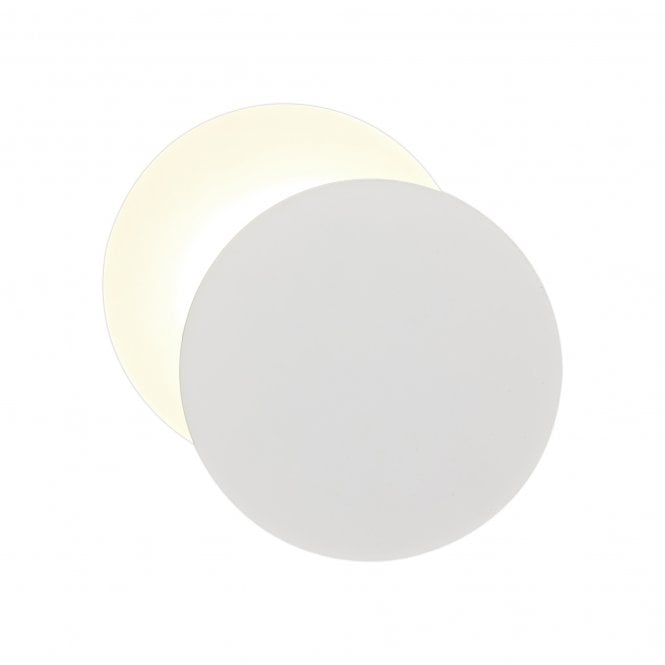 Fabula Fabula Kingsley Magnetic Base LED Wall Lamp - 20/19cm Round - Right Offset - Sand White & Acrylic Frosted Diffuser