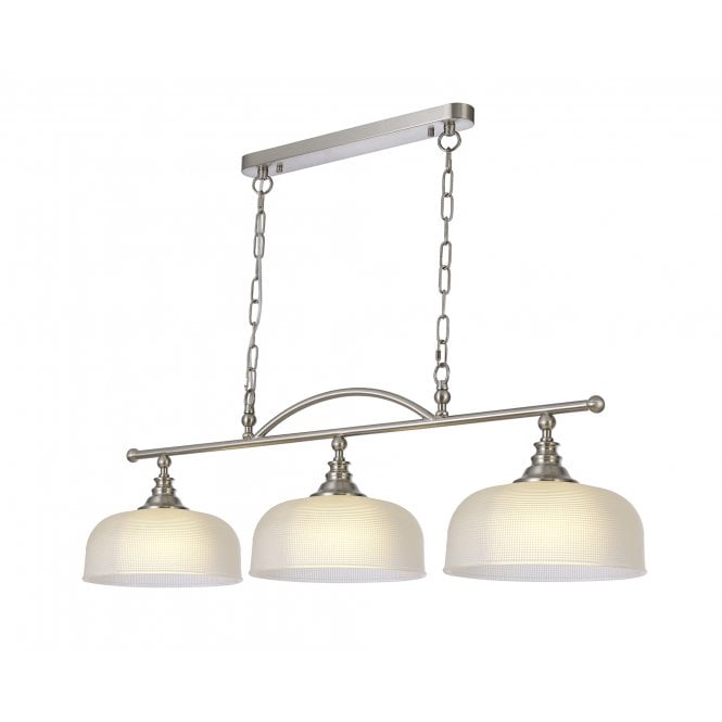 Fabula Fabula Maida 3 Light Linear Semi-Flush/Pendant - Satin Nickel & Frosted Glass