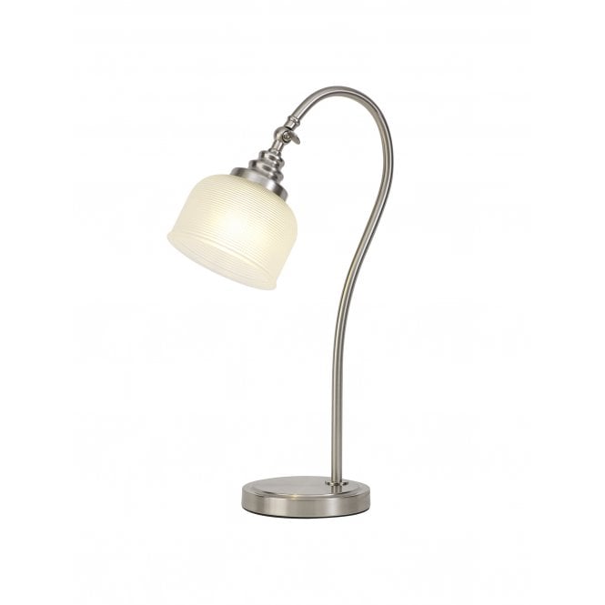 Fabula Fabula Maida Single Table Lamp - Satin Nickel & Frosted Glass