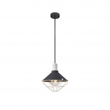 Maybury Single Pendant - Anthracite & Matt White - IP65