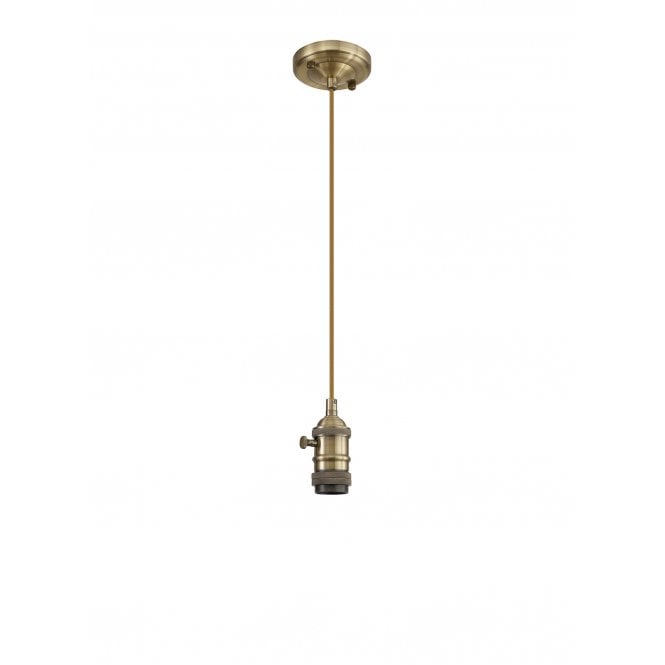 Fabula Fabula Merryhill Single Pendant Light Kit - Antique Brass & Golden Brown Twisted Cable - Frame Only