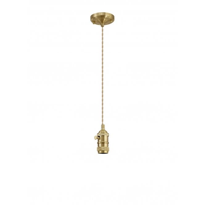 Fabula Fabula Merryhill Single Pendant Light Kit - Brass & Pale Gold Twisted Cable - Frame Only