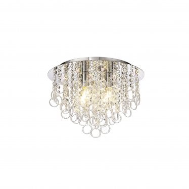 Mountbatten 4 Light Flush Light - Polished Chrome & Crystal