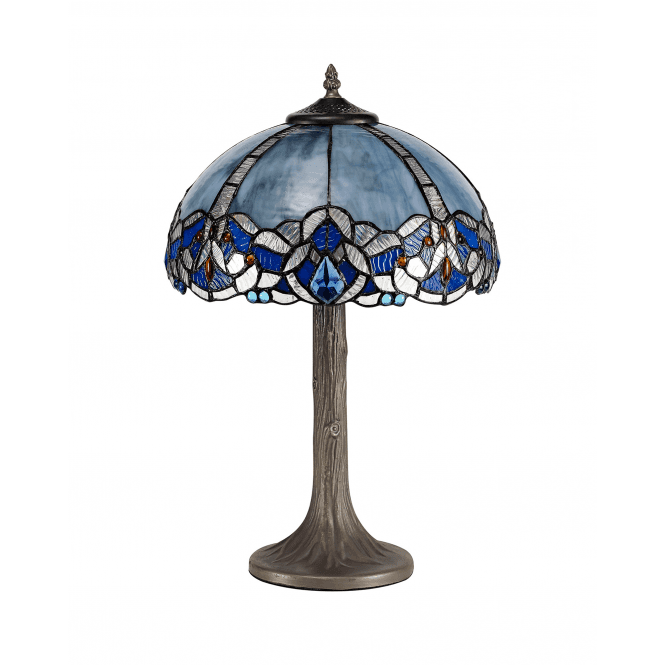 Fabula Fabula Newmans Single Tree Like Table Lamp - 30cm Tiffany Shade - Blue