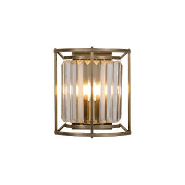 Oakhurst 2 Light Wall Lamp - Antique Brass & Clear Glass