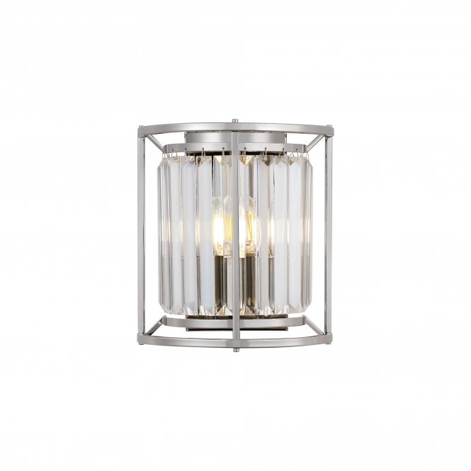 Fabula Fabula Oakhurst 2 Light Wall Lamp - Polished Nickel & Clear Glass