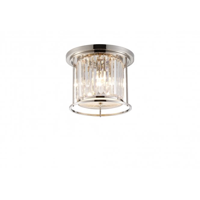 Fabula Fabula Oakhurst 3 Light Flush Light - Polished Nickel & Clear Glass