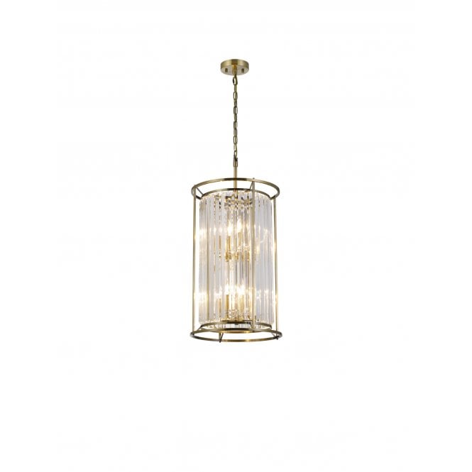 Fabula Fabula Oakhurst 6 Light Pendant - Antique Brass & Clear Glass