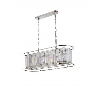 Oakhurst 7 Light Oval Pendant - Polished Nickel & Clear Glass